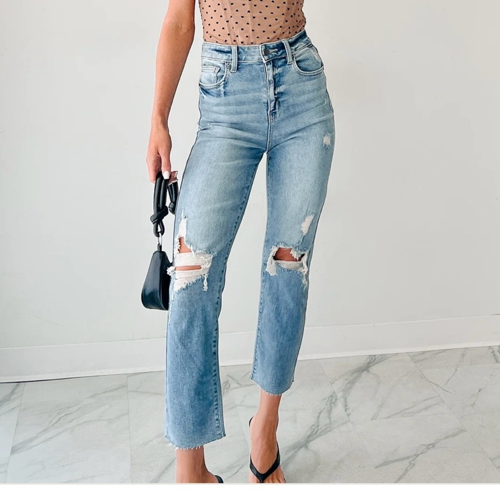 Cello Stylish Light Blue Distressed Women Jeans Size 3